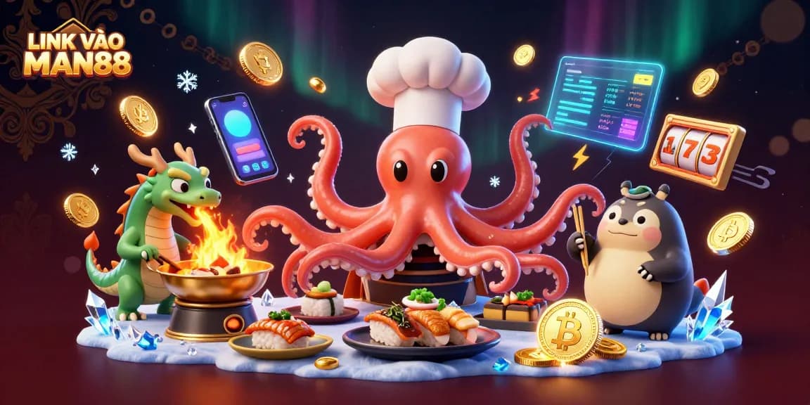 Immerse yourself in the vibrant gaming scene of LINK VÀO MAN88 where octopus chefs and dragons spark a jackpot frenzy!
