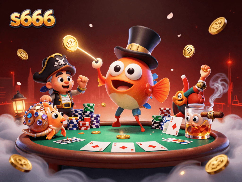 Join the action at s666 with a vibrant 3D scene of anglerfish, shrimp, and a snail, capturing casino excitement.