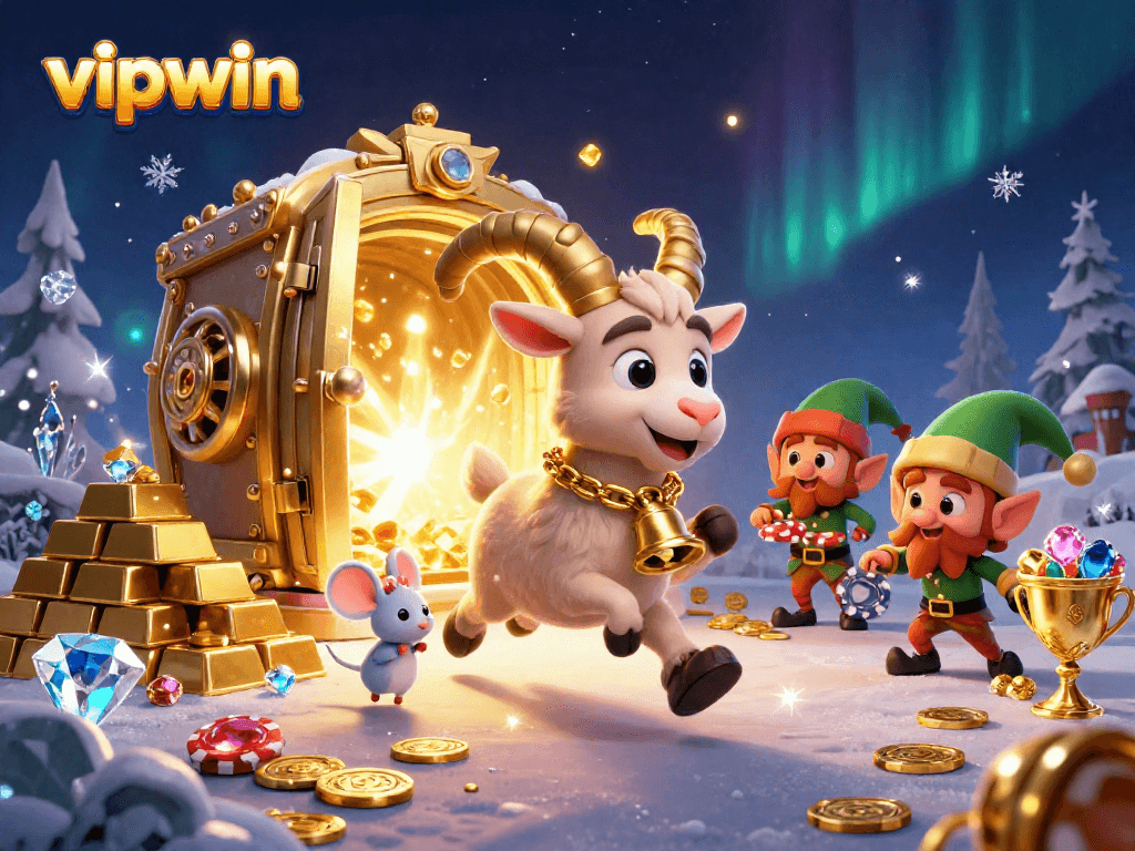 Experience the thrill of vipwin with animated 3D characters in a dynamic casino scene.