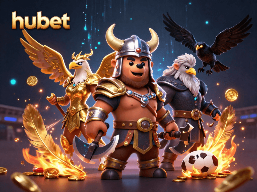 Engage in thrilling sports betting at hubet with Viking warriors and magical elements.