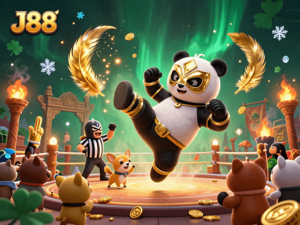 J88 engaging players with exciting bets in a vibrant 3D casino scene filled with action.