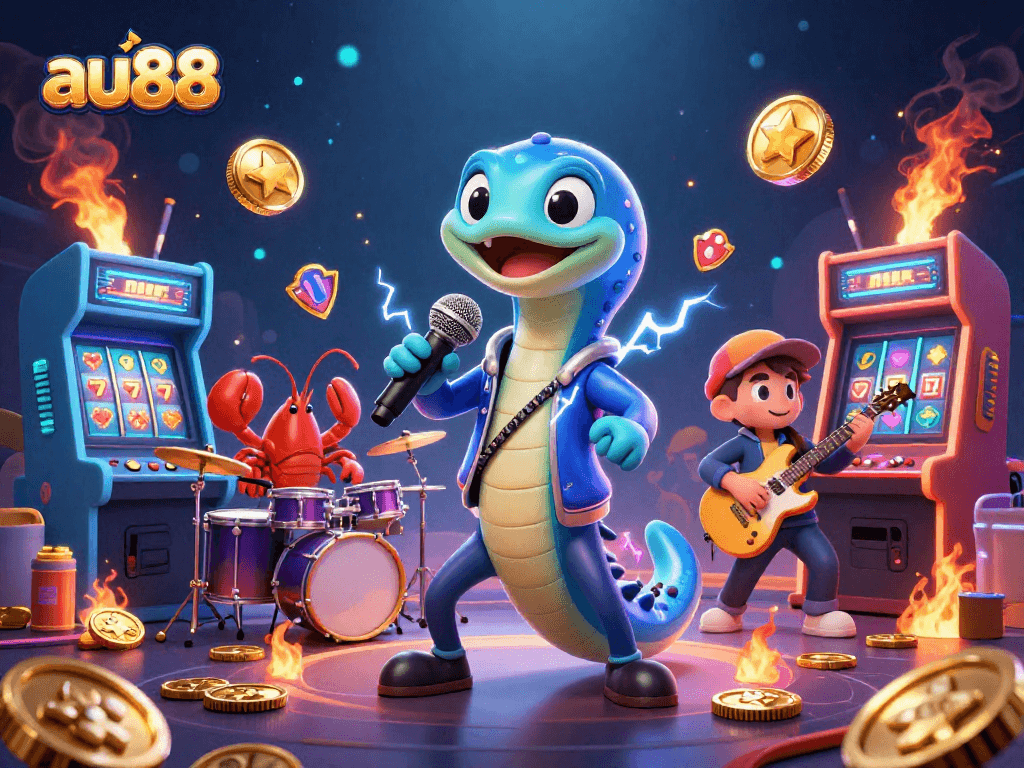 Experience the electric excitement of au88 with a lively underwater casino performance featuring vibrant characters and dynamic gaming elements.