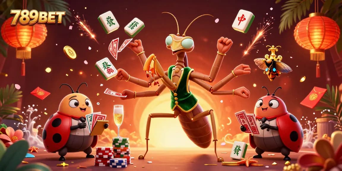 Enjoy a lively gaming experience at 789BET with vibrant characters, cards, and casino elements in a thrilling atmosphere.