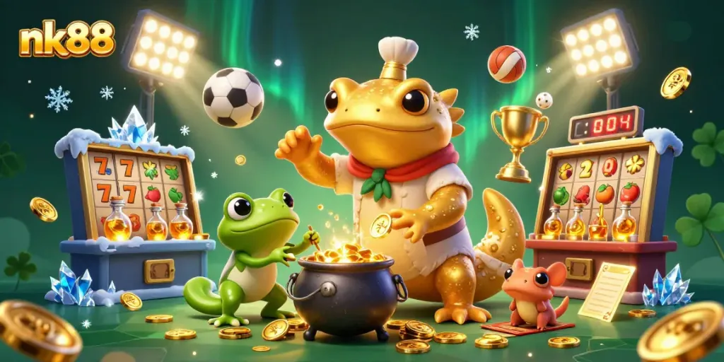 Experience thrilling gameplay with nk88 and dynamic slot machines amidst magical alchemist characters.