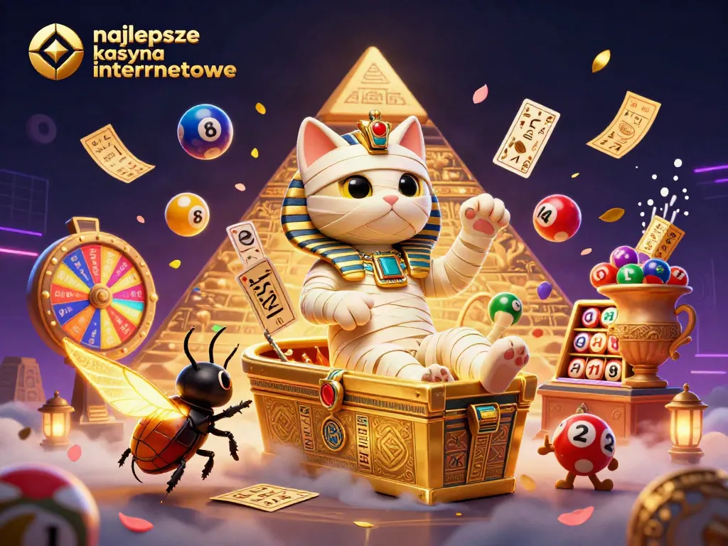 Experience the excitement of najlepsze kasyna internetowe with a lively 3D casino scene filled with vibrant games and characters.