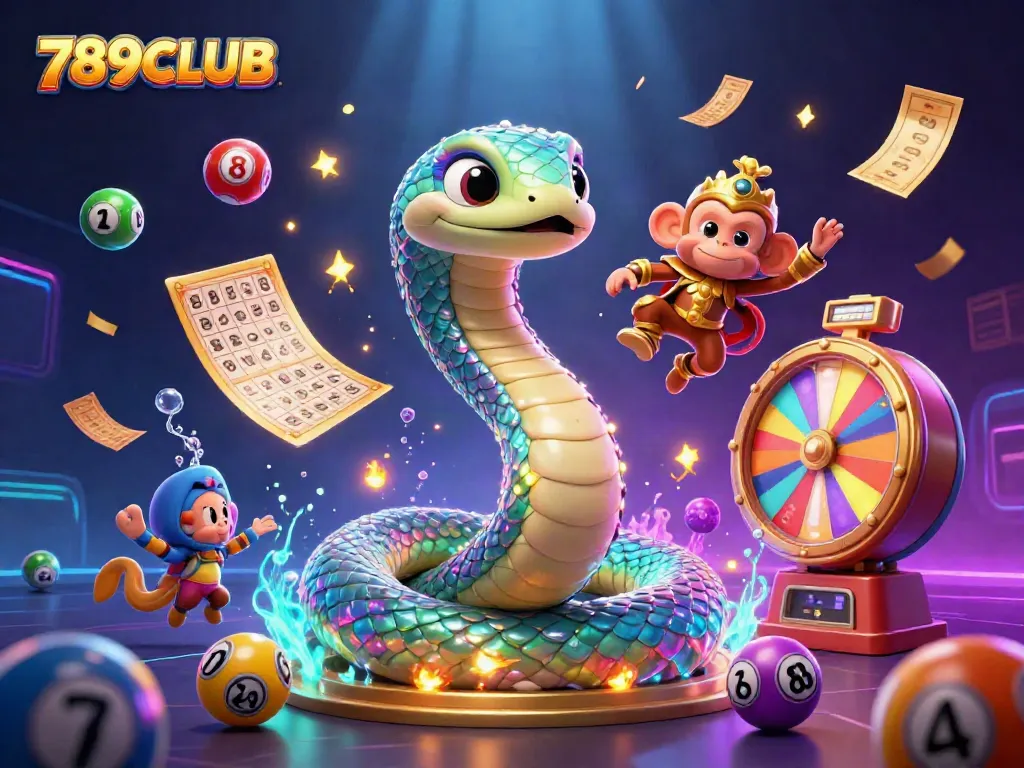 Experience the vibrant world of 789CLUB through an enchanting 3D illustration filled with dynamic gaming elements.