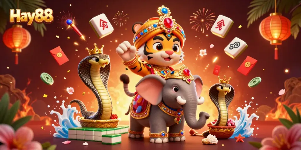 Engage with Hay88's vibrant online casino experience featuring dynamic gaming elements and characters.