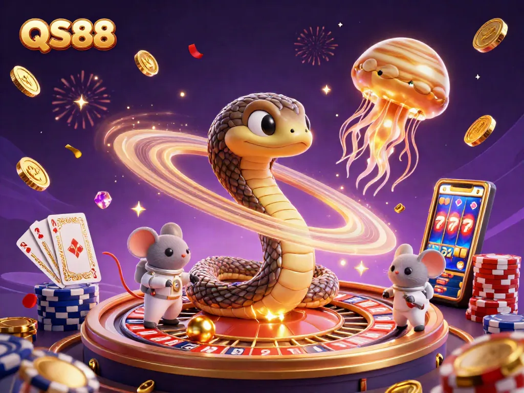 Engage in thrilling casino games with QS88, featuring vibrant characters and dynamic betting action.