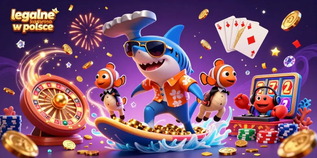Experience the thrills of legalne kasyno w polsce with dynamic casino elements in an action-packed scene.