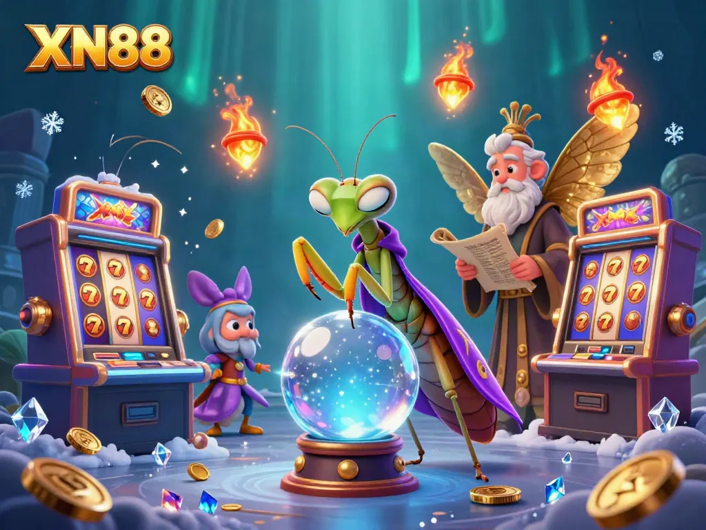 Experience thrilling fun with XN88 in this enchanting slot-themed scene featuring mystical characters.