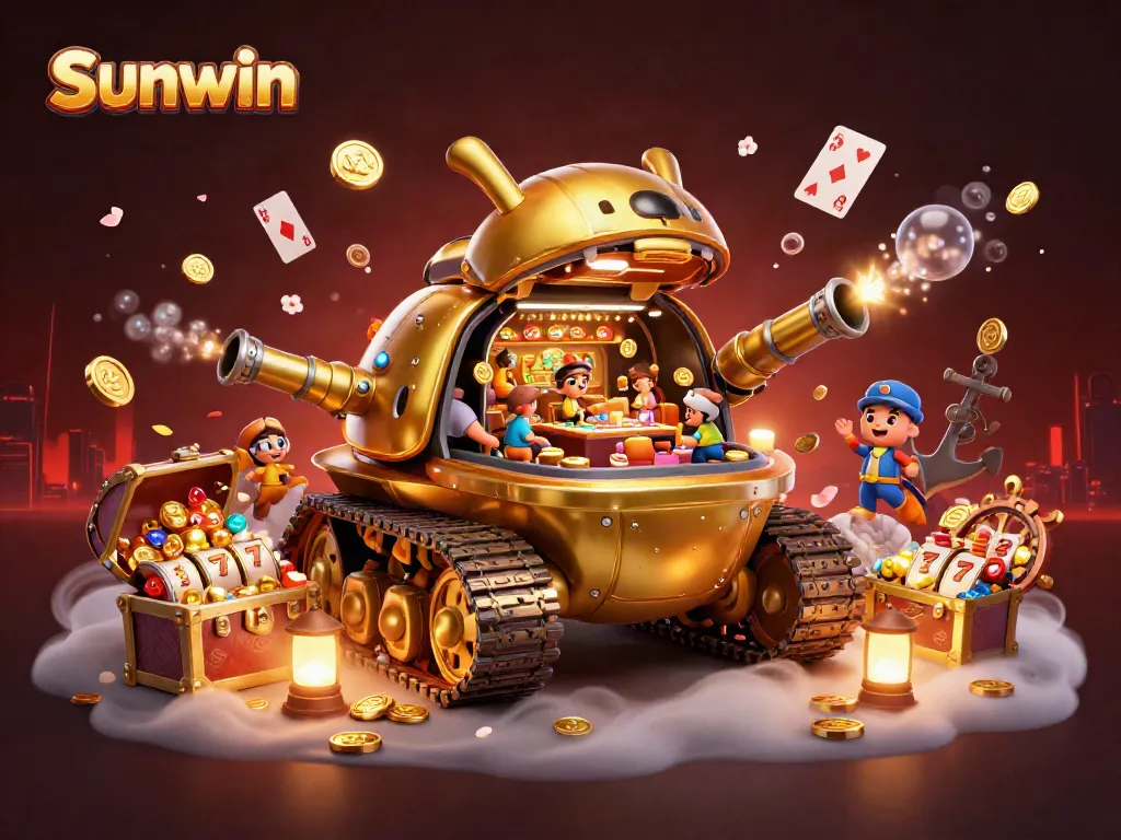 Experience thrilling gameplay with Sunwin in a vibrant, detailed casino scene.