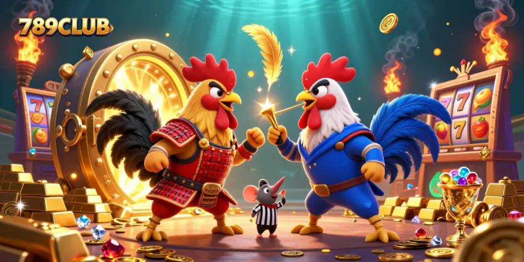 Engage in thrilling gameplay at 789CLUB with fighting roosters and golden treasures.