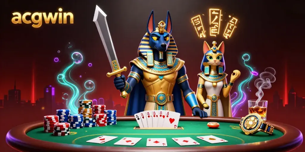 Engage in thrilling gameplay with acgwin as Anubis and Bastet dominate the casino scene.
