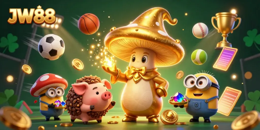 Engage with JW88's vibrant casino magic featuring golden wizardry, sports excitement, and dynamic gaming elements.