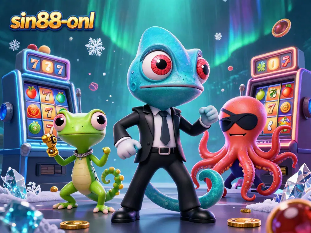 Create winning strategies on sin88-onl with thrilling slot reels and vibrant casino characters.