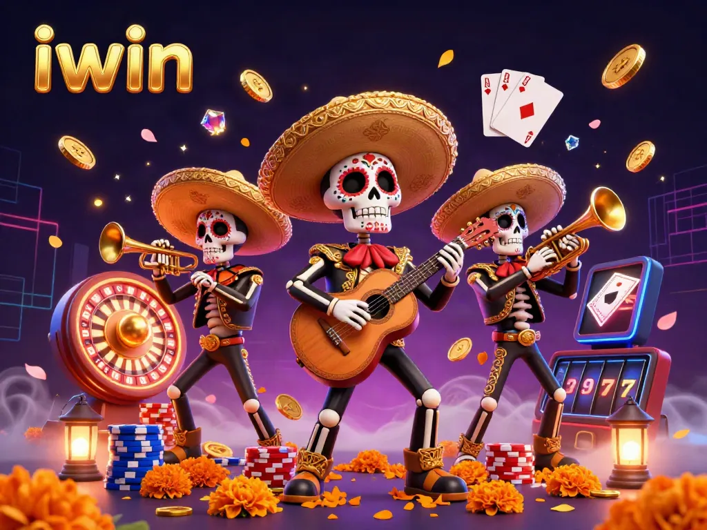 Experience vibrant iwin gameplay with colorful characters and dynamic casino elements in this detailed 3D illustration.