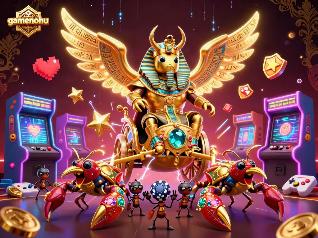 Play engaging games at gamenohu with vibrant 3D characters and glittering casino elements.