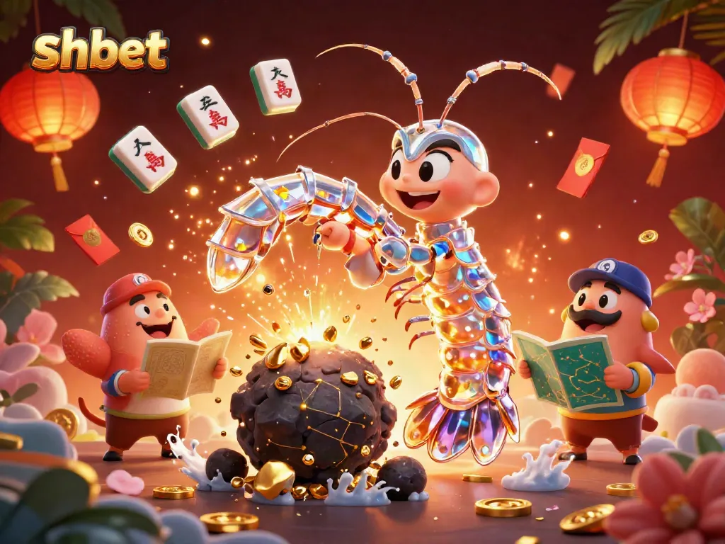 Engage with the dynamic scene at shbet featuring a mantis shrimp in action, surrounded by vibrant casino symbols.