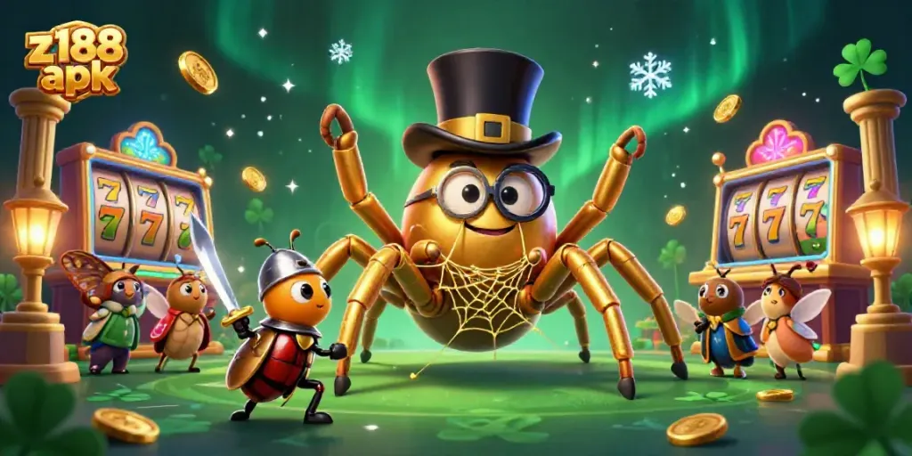 Experience the thrill of z188 apk with our vibrant 3D casino illustration featuring magical characters in action.
