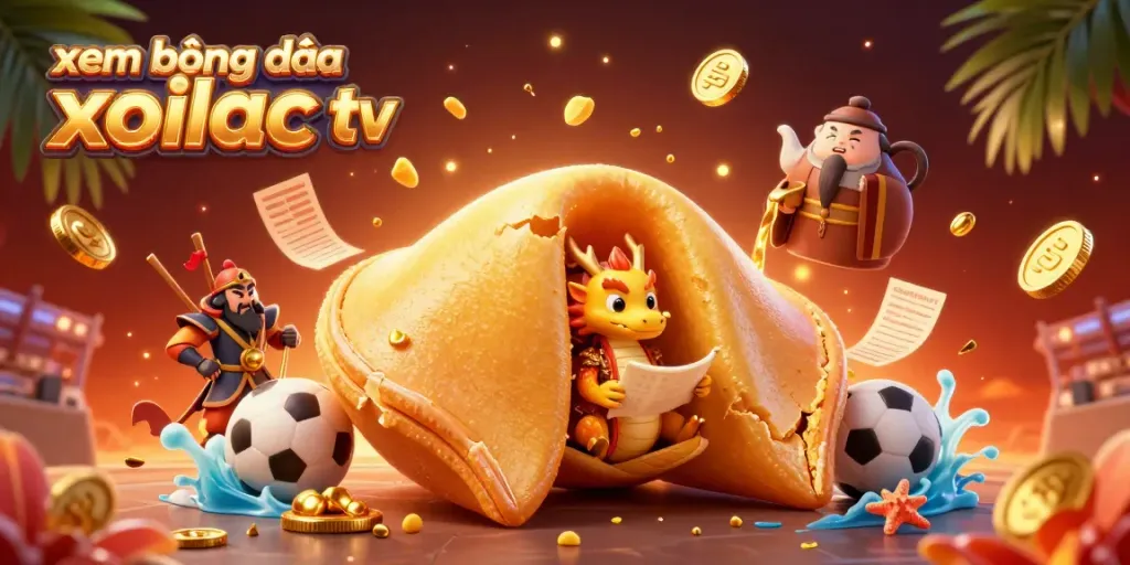 Engage with xem bóng đá xoilac tv through a vibrant 3D illustration depicting sports betting elements and characters.