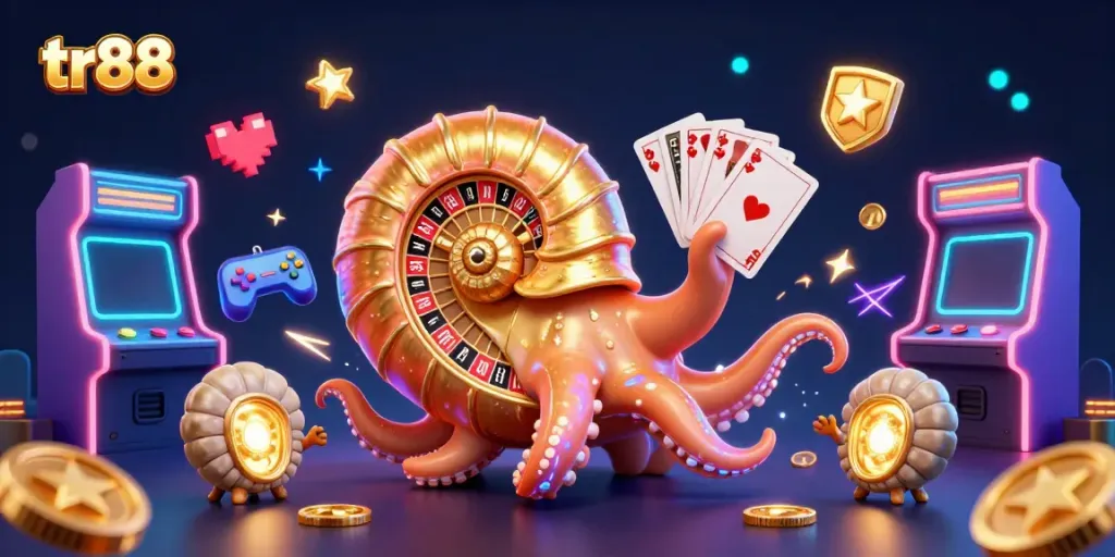 Experience exciting gameplay with tr88's dynamic casino elements packed in an ultra-detailed 3D illustration.