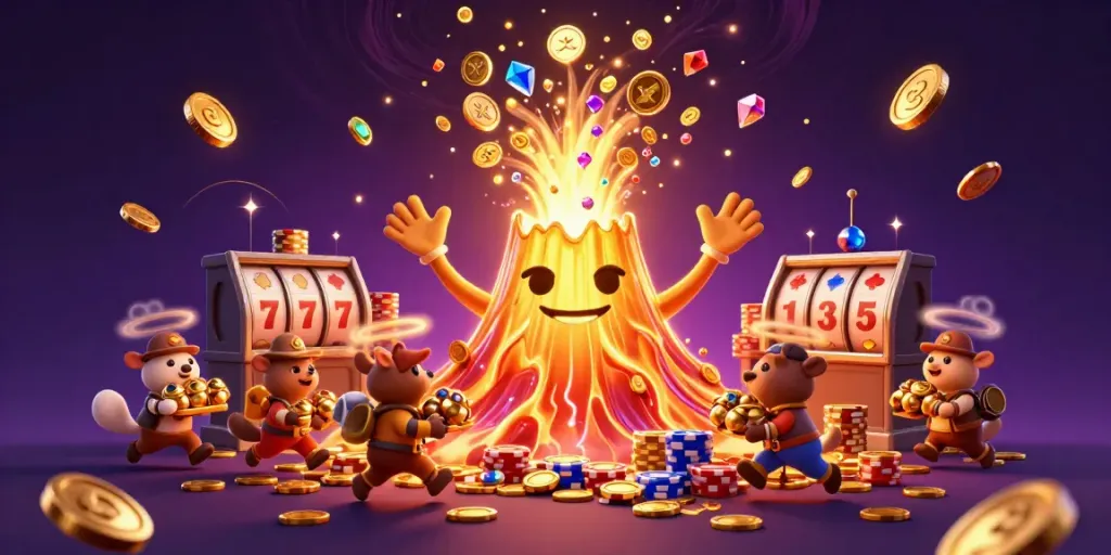 Permainan slot yang menarik dengan efek visual cerah, menggambarkan pengalaman bermain di wav-sounds.