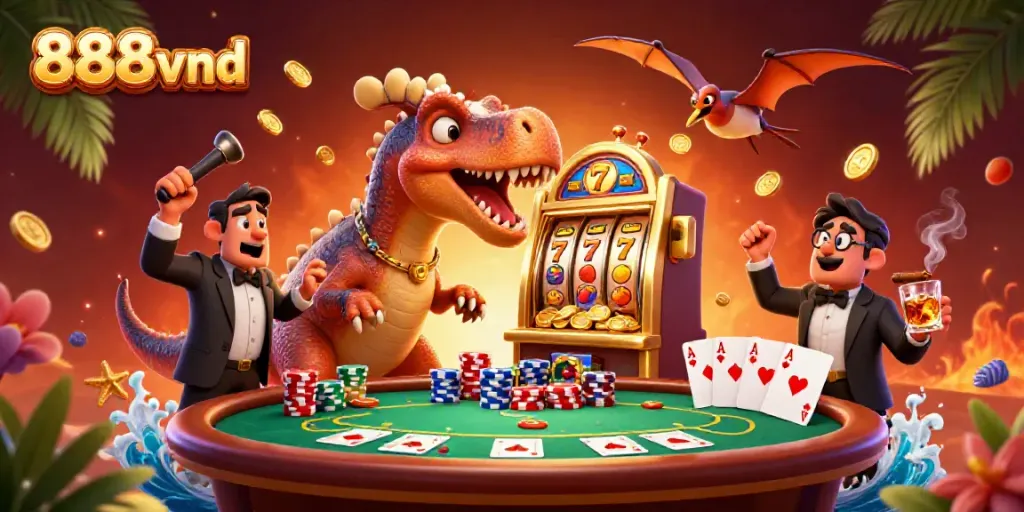 Experience exciting wins at 888vnd with thrilling jackpot action featuring colorful coins and lively characters.