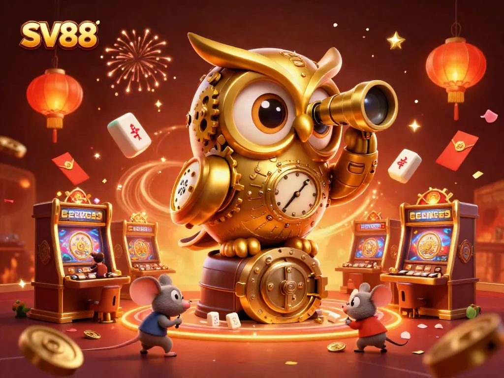 Experience the excitement of SV88 with dynamic gaming scenes, golden visuals, and vibrant elements.