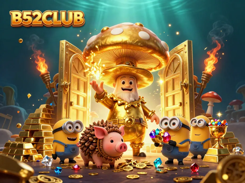 Experience the excitement at B52CLUB with a magical 3D casino scene filled with treasures.