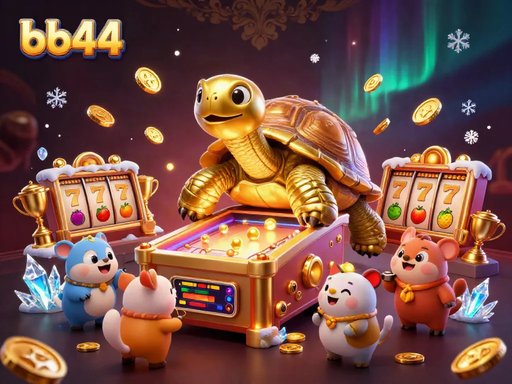 Place bets at bb44 with exciting slot machines and golden rewards in a vibrant casino scene.