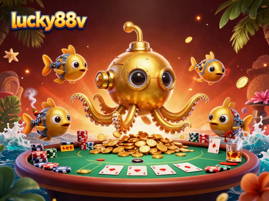 Engage with lucky88v's exciting poker scene featuring dynamic characters and rich casino elements.