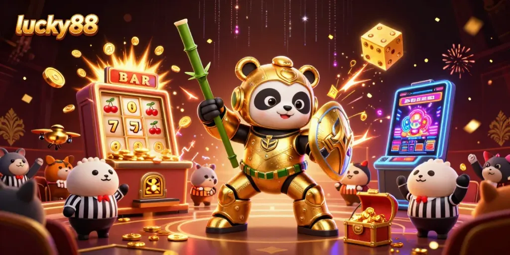 Experience lucky88 with thrilling gameplay in an extravagant 3D casino environment filled with excitement.