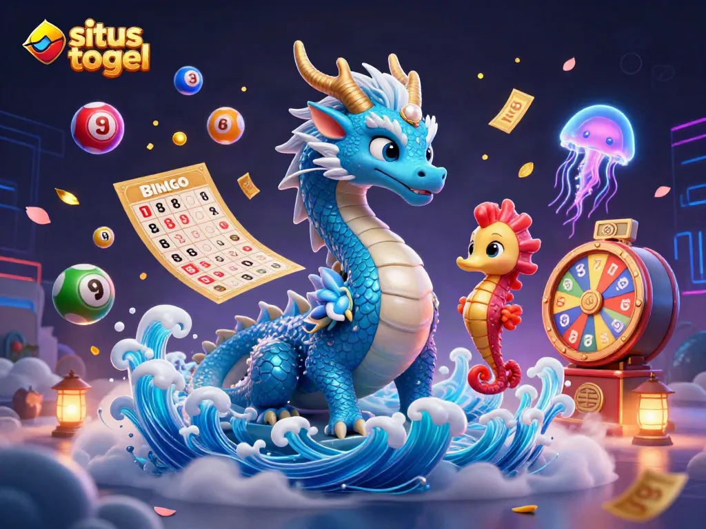 Experience the excitement of situs togel with dynamic lottery elements and playful characters in 3D.