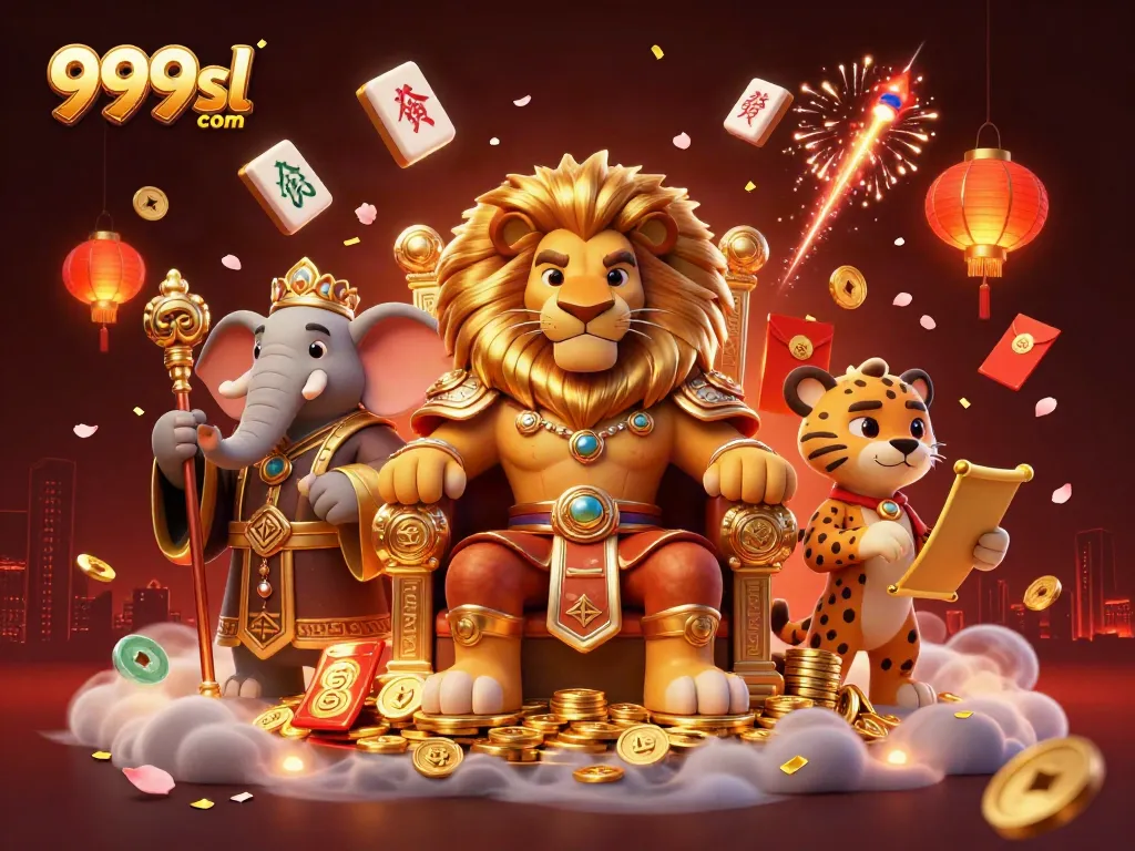 Engage with 999sl com as you dive into thrilling gameplay, surrounded by regal characters and vibrant casino elements.