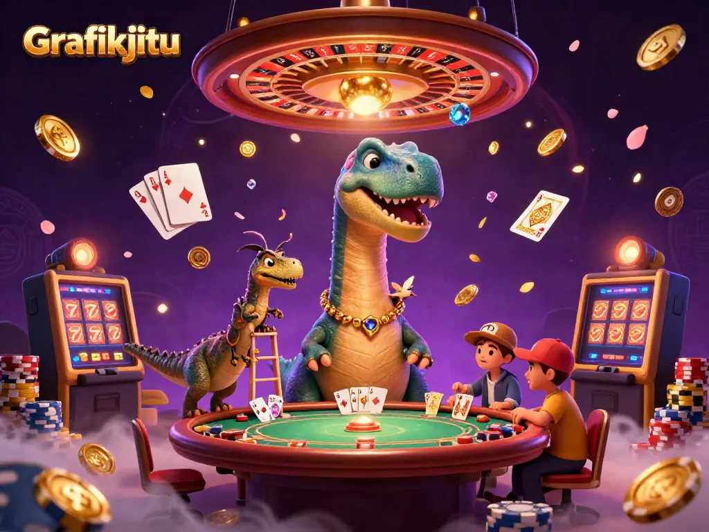 Players enjoy a thrilling Gaming experience at Grafikjitu casino with vivid characters and dynamic elements.
