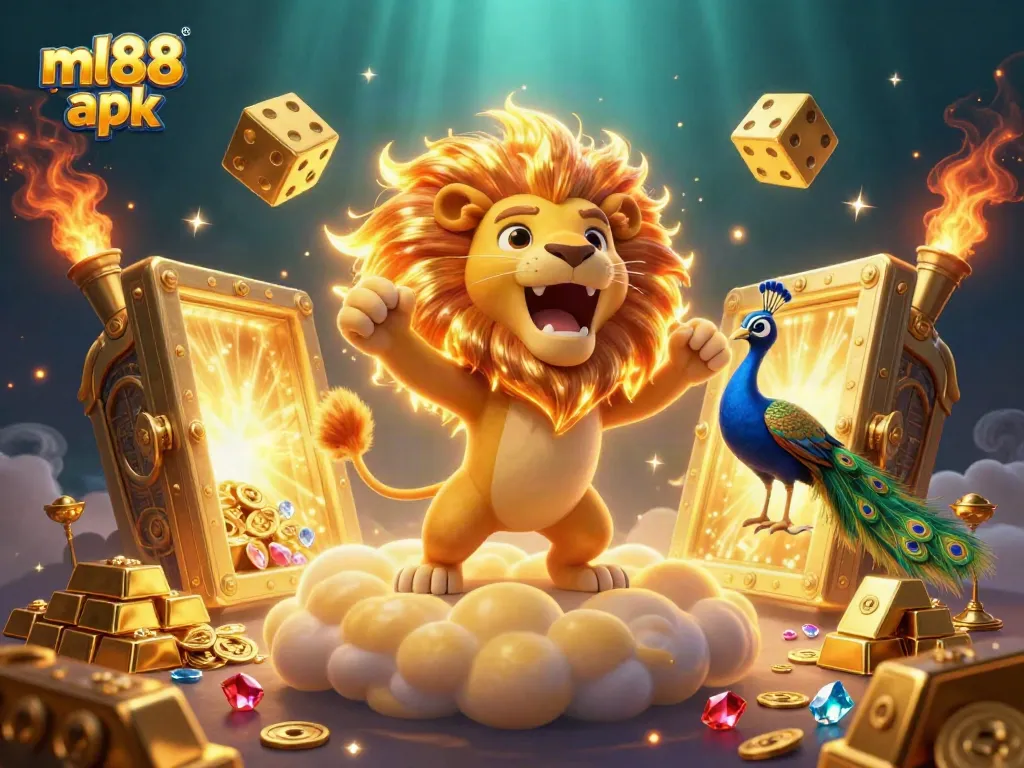 Spin and win with the engaging and vibrant ml88 apk experience in this 3D casino scene.