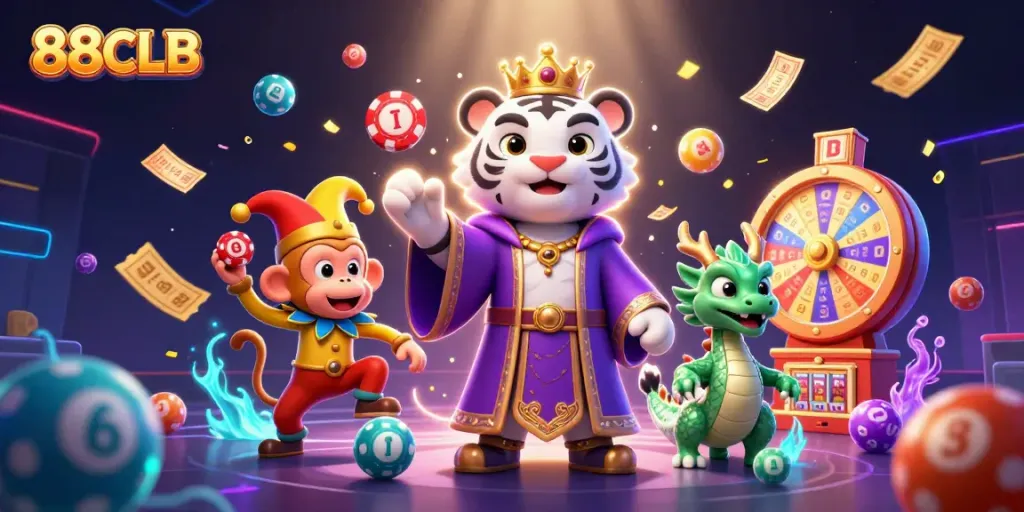 Engage with 88CLB's thrilling casino adventures featuring vibrant characters and dynamic gaming elements.