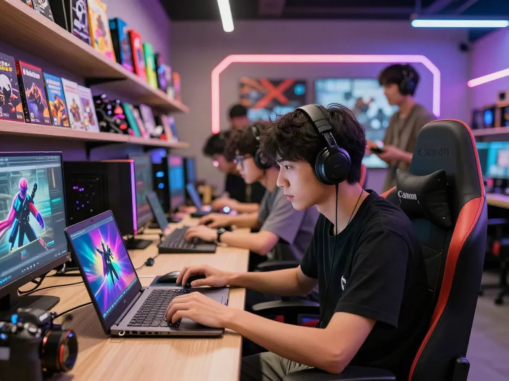 Engaging gaming moment at warung168 digital marketplace showcasing vibrant atmosphere