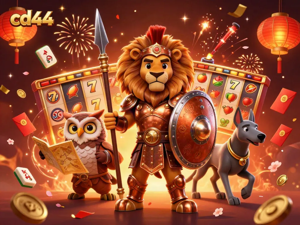 Engaging 3D scene showcasing cd44 game action with vibrant characters and casino elements in a lively atmosphere.