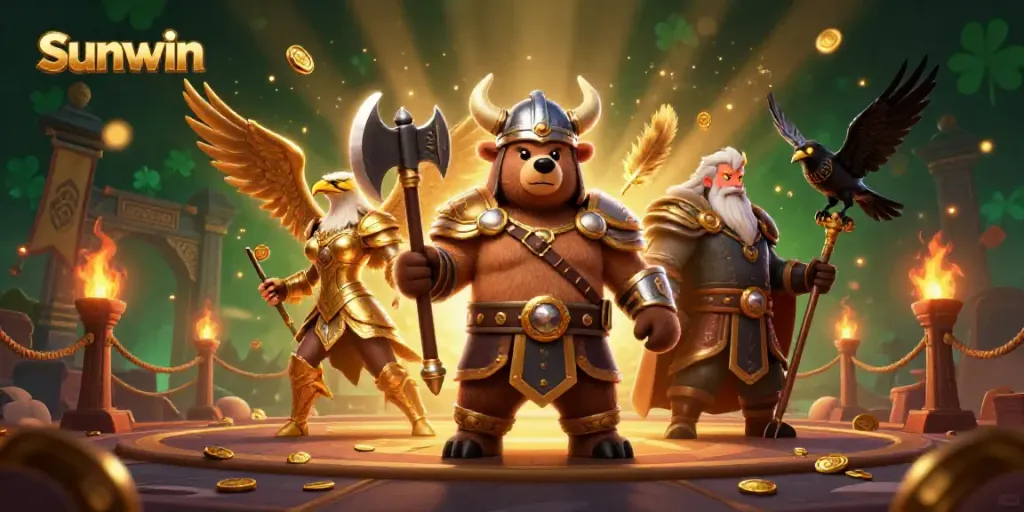 Experience thrilling gameplay with the dynamic Sunwin Viking and Valkyrie in this intense casino battlefield.