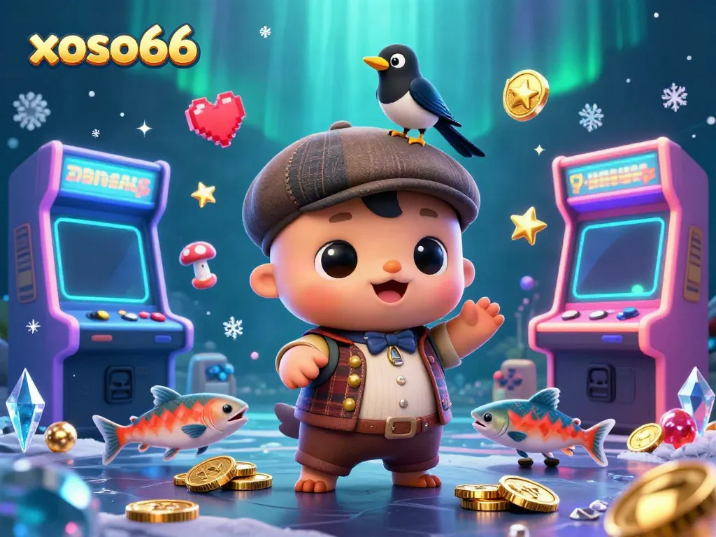 Engage with xoso66's vibrant gaming experience through playful characters and casino elements.