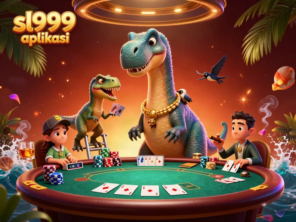 Experience the excitement of sl999 aplikasi with vibrant poker elements and engaging characters in this dynamic casino scene.