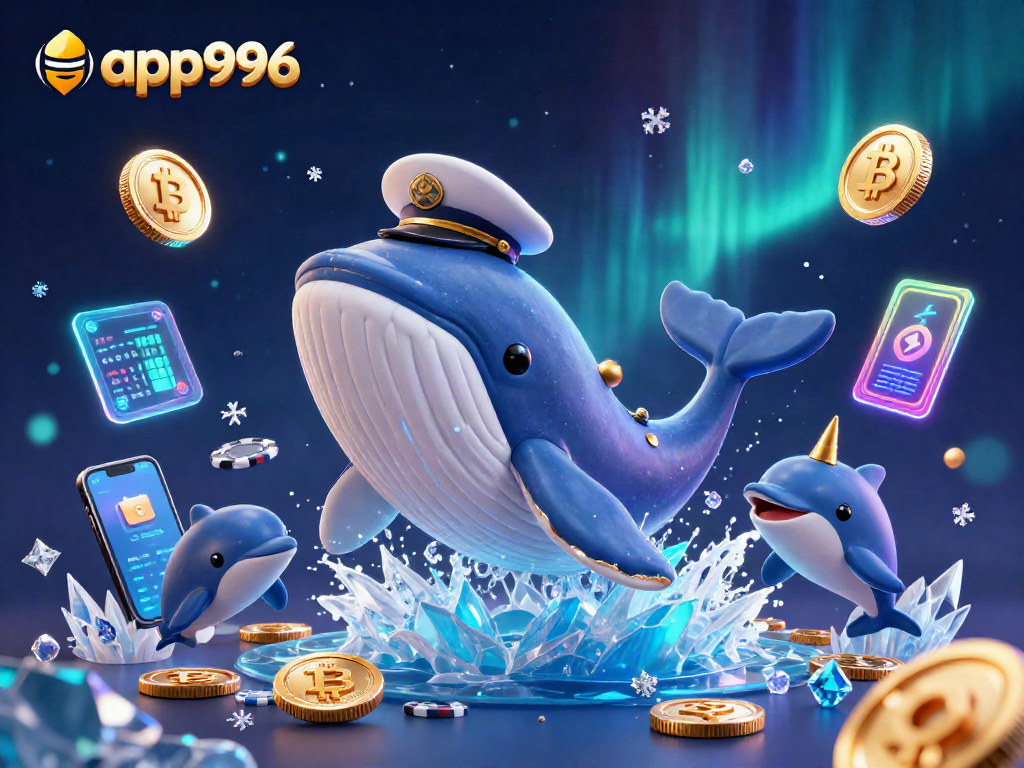 Engage with app996, experiencing thrills from coins, whales, and crypto elements.