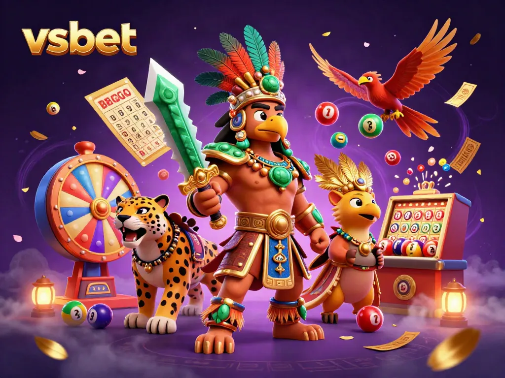 Experience the thrill of vsbet with vibrant lottery balls and dynamic casino elements.