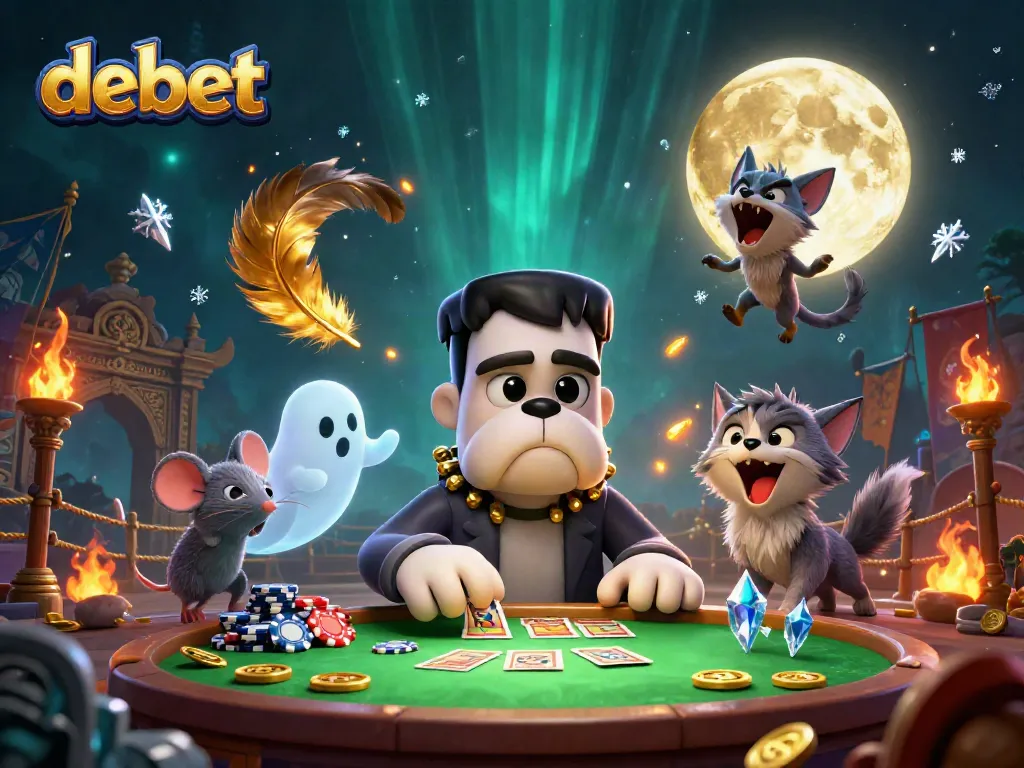 Experience vibrant debet casino action with card games, a ghostly touch, and lively characters.