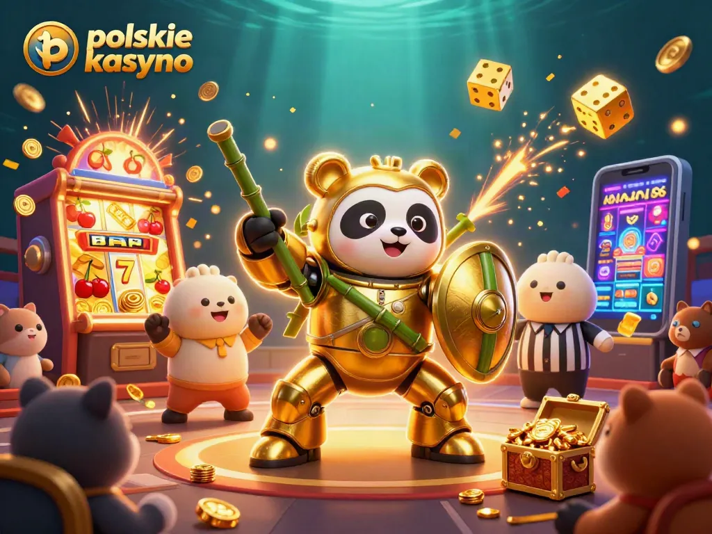 Experience exciting gameplay at polskie kasyno bitcoin with animated mech-suits and vibrant casino elements.