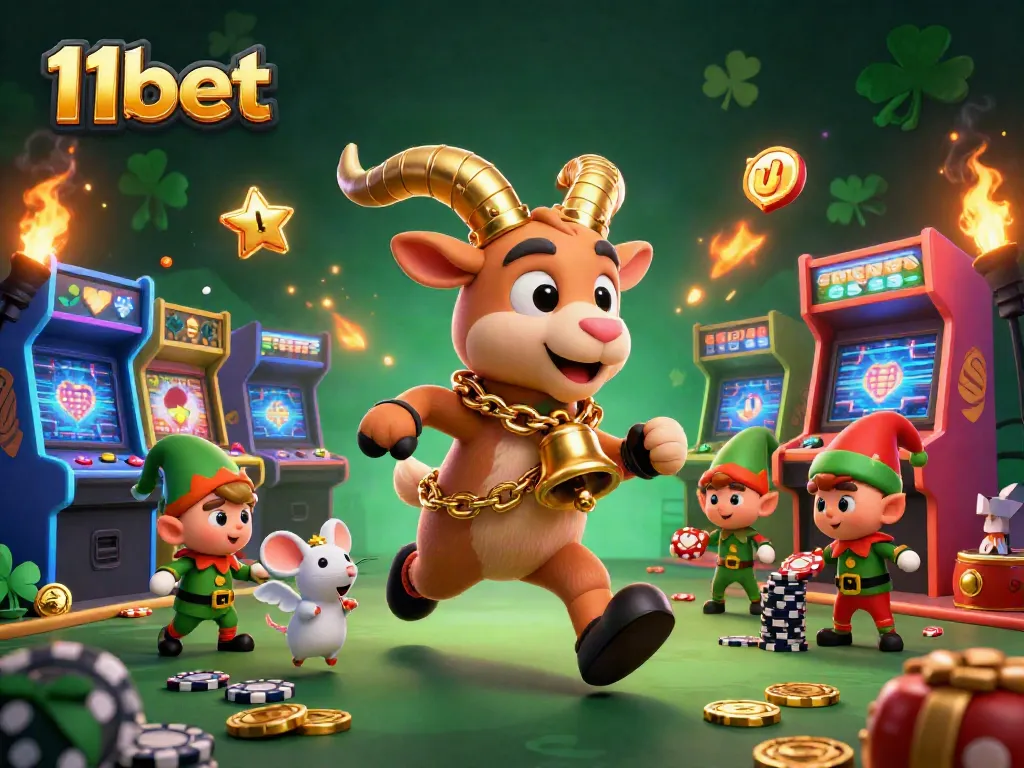 Join the festive fun at 11bet's casino with Krampus, a tiny angel mouse, and mischievous gremlins!