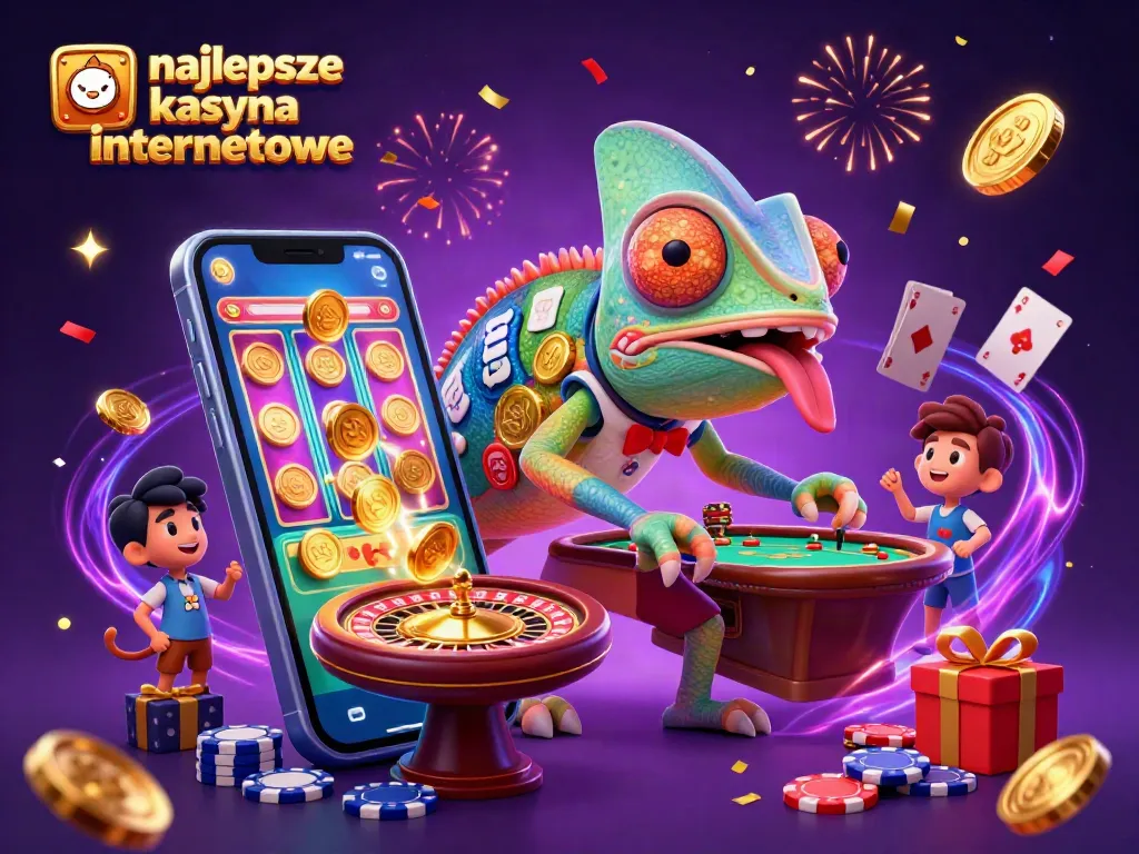 Experience action at the najlepsze kasyna internetowe with immersive 3D chameleon owner and vibrant gaming elements.
