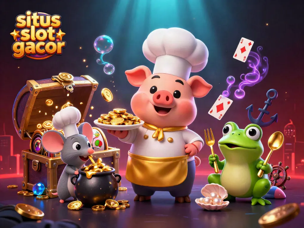 Experience excitement at situs slot gacor with vibrant casino-themed characters and dynamic gaming elements.