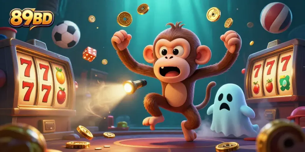 Explore exciting 89BD casino action with a ghost-hunter puppy and poltergeist monkey.